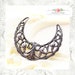 Ornate Art Nouveau Antique Silver Filigree Crescent Moon Connector Chandelier Earring Findings Half Round Pendant 29mm - 2 