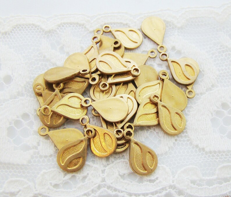 Brass Teardrop Embossed Striped Charms for Resin Blanks Etsy