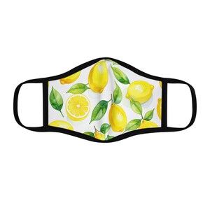 Lemon-Print Fitted Face Mask | Summer Vibes, Fashionable Protection, Gift for Fruit Lovers, Eco-Friendly Mask, Festival Accessory