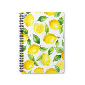 Lemon Spiral Notebook - Bright & Cheerful, Perfect for Journaling, Gift, Back to School, or Home Office