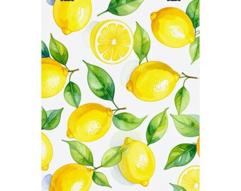 Lemon Watercolor Print, Fresh Citrus Kitchen Wall Art