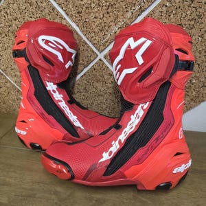 Alpinestars Motorcykel Racing Röd Sport Bike Supertech Körutrustning, Banracing Stövlar