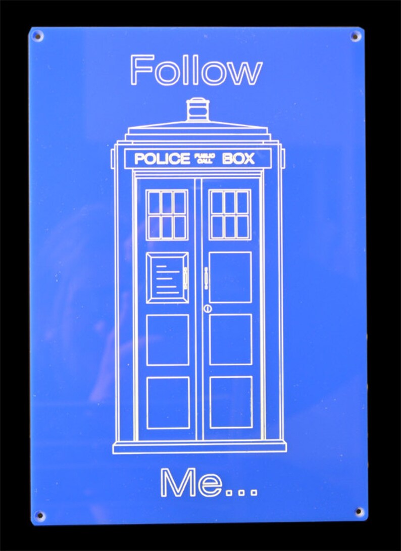 Police Box Door Plaque Follow Me Blue like DR WHO Etsy