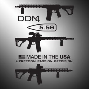 DDM4 V7 Silhouette Vector SVG Cut files | Top AR-15 5.56 M4 Carbine