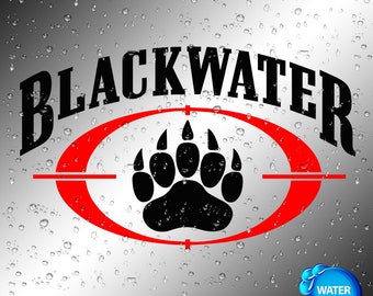 Blackwater Decal Sticker Large 8 inches dual color die-cut (not printed)