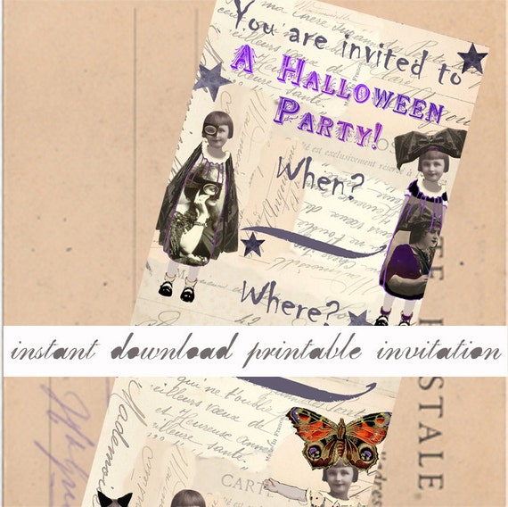 halloween instant download party invitation printable etsy