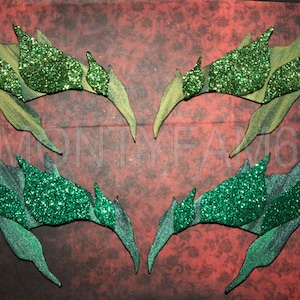Poison Ivy Leaves Eyebrow Eye mask Dark & Ivy Green blends Uma Thurman ELF fairy Cosplay Comic Con