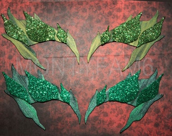 Poison Ivy Leaves Eyebrow Eye mask Dark & Ivy Green blends Uma Thurman ELF fairy Cosplay Comic Con