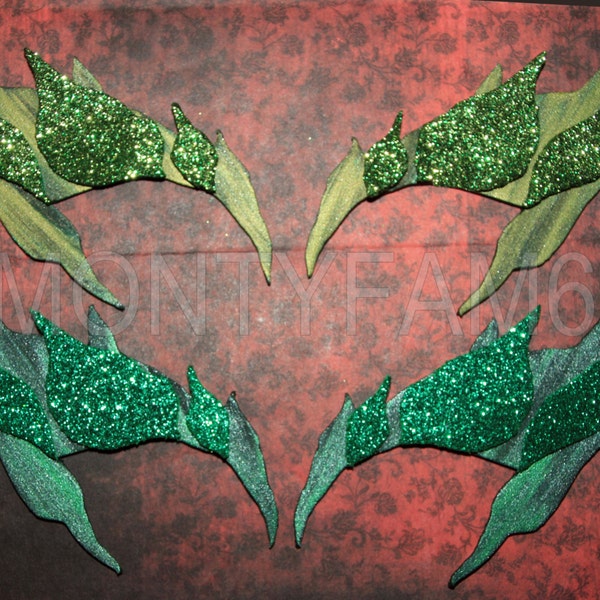 Poison Ivy Leaves Eyebrow Eye mask Dark & Ivy Green blends Uma Thurman ELF fairy Cosplay Comic Con