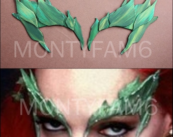 Poison Ivy Leaves Eyebrow Eye Mask Leaf GREEN No Glitter Elf fairy Cosplay Comic Con