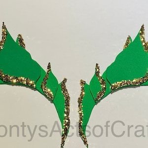 Poison Ivy Eye Mask leaf Eyebrow Green w/ glitter trim Costume Mask Cosplay COmic COm ELF Mother Earth