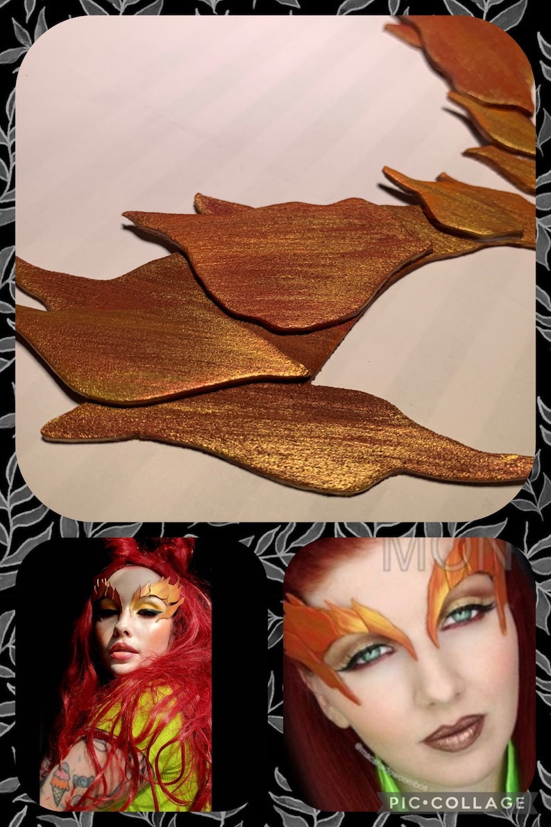 Poison Ivy Leaves Sourcils Masque pour les yeux AUTOMNE B Leaves Costume Cosplay Comic con Elfe Mère Terre image 1