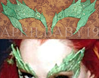 Poison Ivy Leaves Eyebrow Eye mask Comic Con Cosplay Glittery Crystal Green color Leaf Costume Elf