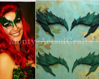 Poison Ivy Leaves Eyebrow Eye mask Dark Ivy Green Leaf  ELF fairy Cosplay Comic Con