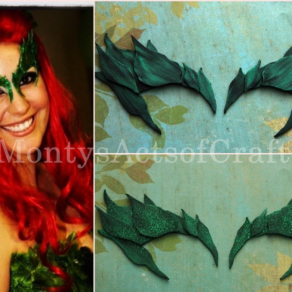 Poison Ivy Leaves Eyebrow Eye mask Dark Ivy Green Leaf  ELF fairy Cosplay Comic Con