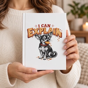 Quaderno con copertina rigida e divertente a tema cane, 150 pagine a righe - Chihuahua I Can Explain Journal