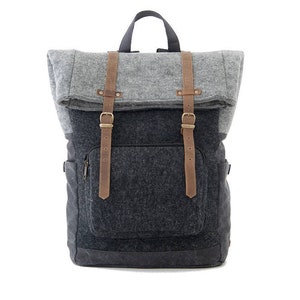 Laptop Bag Backpack, Travel Backpack, School Backpack, Canvas Backpack, laptop bag Men, backpack women, gift for him, BLACK WOOL / CITYCARRY