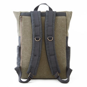 Lona gris, mochila para portátil, bolsa de trabajo, mochila escolar, bolsa unisex, para computadora portátil de 13 pulgadas, computadora portátil de 15 pulgadas, bolsa de macbook, CITYCARRY imagen 4