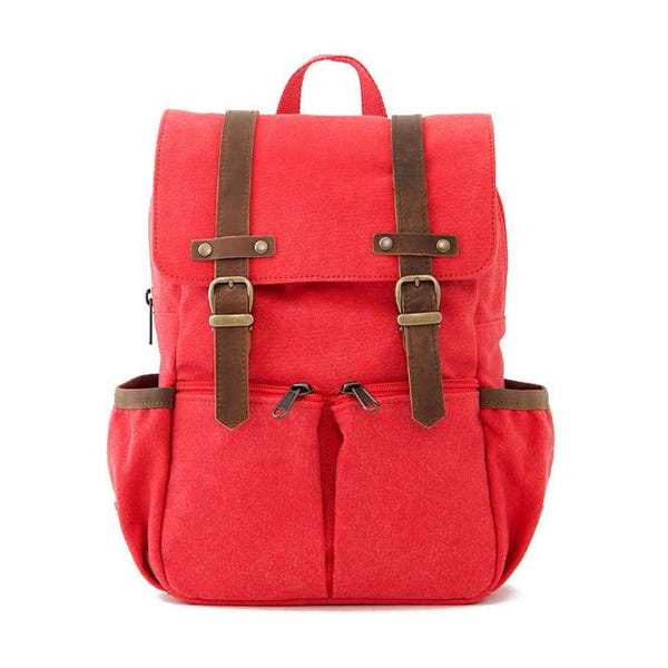 Kids Backpack / Canvas Backpack / Kids Bag / School Backpack / Anti-Lost / Red Canvas / CITYKID