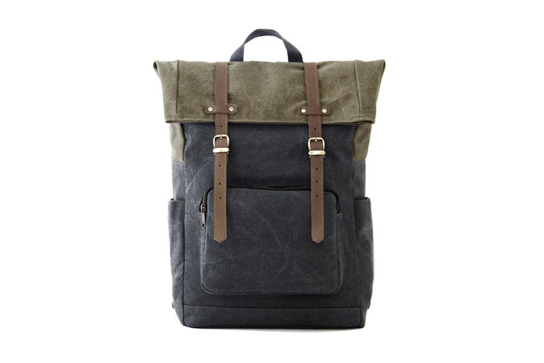 Lona gris, mochila para portátil, bolsa de trabajo, mochila escolar, bolsa unisex, para computadora portátil de 13 pulgadas, computadora portátil de 15 pulgadas, bolsa de macbook, CITYCARRY imagen 1