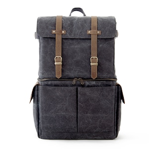 Camera Backpack, School Bag, Travel Bag, hiking backpack, for 13 inch laptop, 15 inch laptop, macbook bag, JOURNEYMAN, Gray Canvas