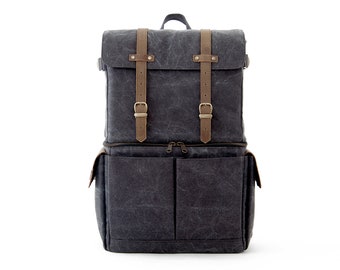 Camera Backpack, School Bag, Travel Bag, hiking backpack, for 13 inch laptop, 15 inch laptop, macbook bag, JOURNEYMAN, Gray Canvas