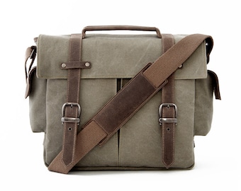 TRIAL / Messenger Camera + Daily Bag / Green Canvas