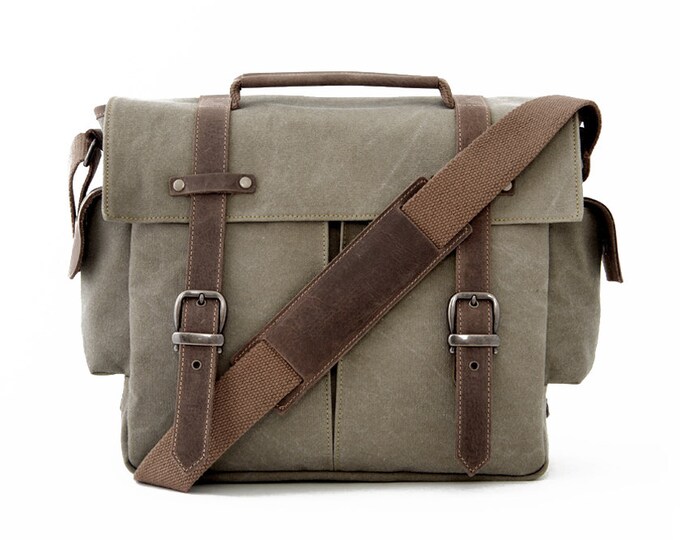 TRIAL / Messenger Camera + Daily Bag / Green Canvas