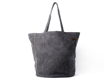 Tote Bag, Canvas, Einkaufstasche, Einkaufstasche, Markttasche, Schultasche, Cord Schultertasche, Handtasche, unisex, Grau Canvas / Geräumige Tote