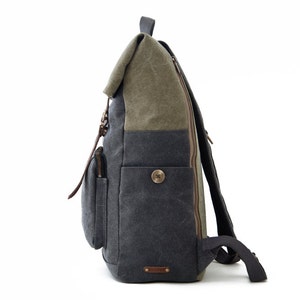 Lona gris, mochila para portátil, bolsa de trabajo, mochila escolar, bolsa unisex, para computadora portátil de 13 pulgadas, computadora portátil de 15 pulgadas, bolsa de macbook, CITYCARRY imagen 3