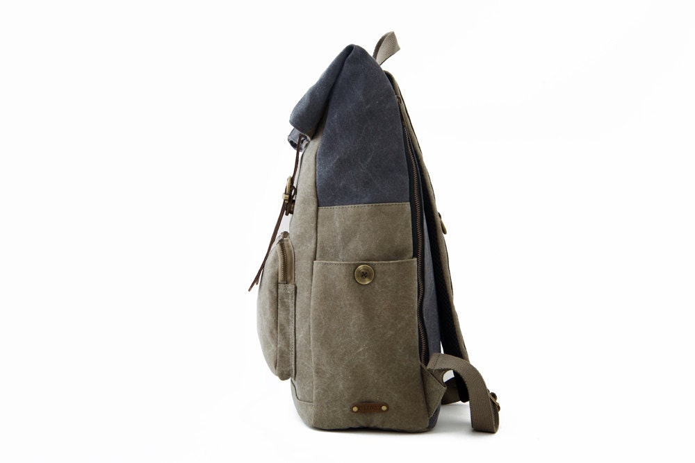 CITYCARRY / Laptop Travel Backpack / GN GY Canvas