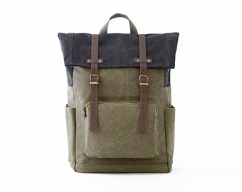 CITYCARRY / Laptop + Travel Backpack / GN+GY Canvas