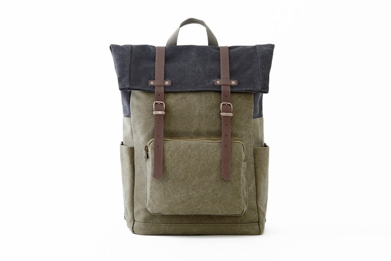 GREEN CANVAS CITYCARRY Backpack men School bag Bag women Laptop Backpack Backpack College backpack Travel Backpack Canvas Backpack