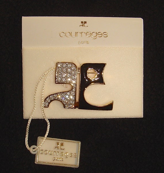 Modernist Courreges Paris AC Logo Brooch New with… - image 1