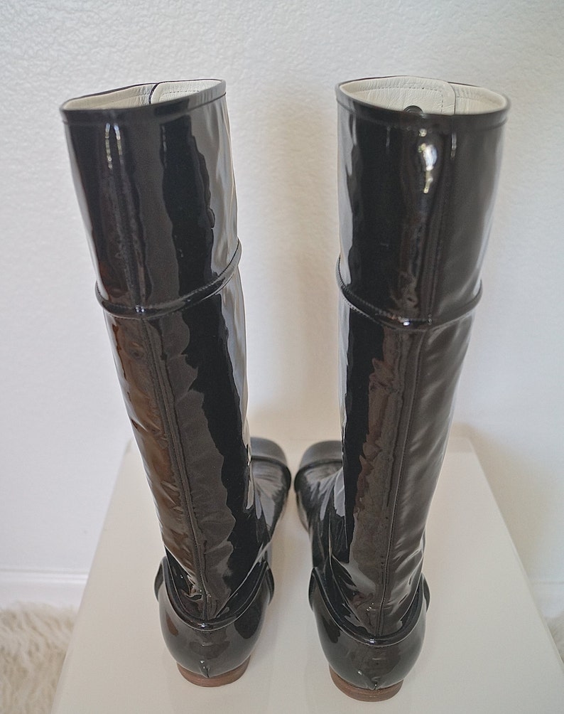 Courreges Black Patent Leather Go-Go Boots US Size 9 EU 40 / | Etsy