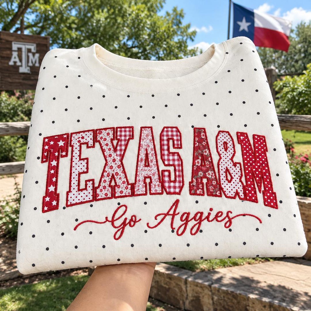 Custom Polka Dot Sweatshirt, Embroidered Applique Mascot Shirt, College ...