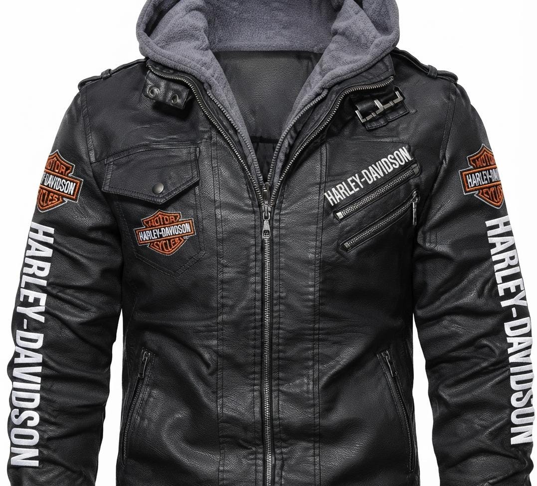 Harley Davidson Vintage Leather Jacket - Etsy Canada