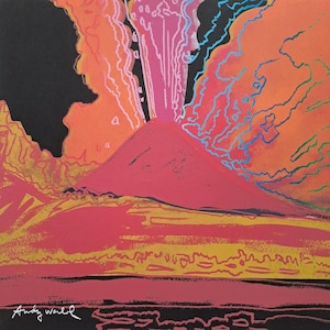 Vesuvius Art Andy Warhol Signerad Pop Art Litografi