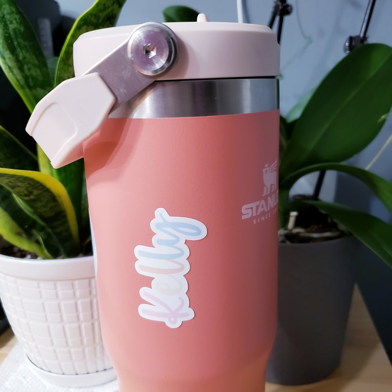 Custom Name Waterproof Sticker Label for Bottle Stars Sticker Rainbow