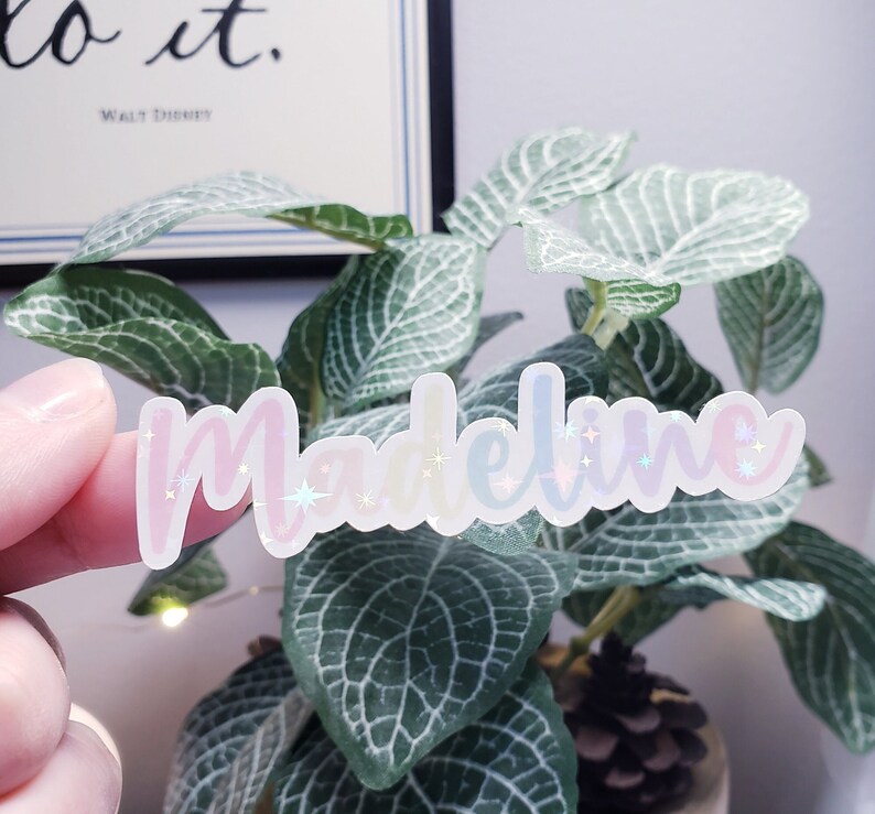 Custom Name Waterproof Sticker Label for Bottle Stars Sticker Rainbow