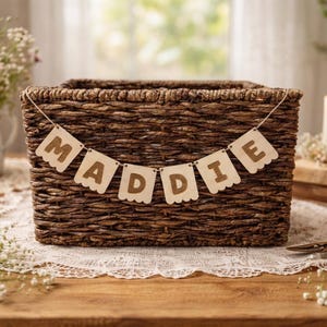 Personalisierte Wimpelkette aus Holz, Wimpelkette, Name für Korb, Wimpelkette, Name für Korb, Wimpelkette, Girlande