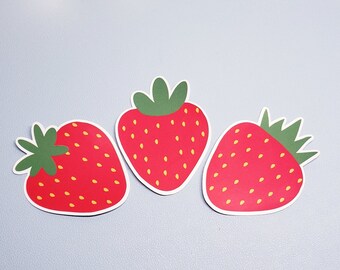 Erdbeeren Aufkleber, süßer Beeren Patch Aufkleber, süße ästhetische Laptop & Journal Aufkleber