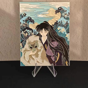 Pin esmaltado Inuyasha Naraku: Capa de piel de babuino, estilo Ukiyo-e (12 x 9 cm)