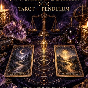 Två vägars tarotläsning Beslutsfattande Vägkorsning Tarot- och pendelläsning Välj alternativ A eller B samma dag