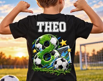 Geburtstags-Shirt für Kid's personalisiert, Geburtstag Geschenk, TShirt Fußball, TShirt Geburtstagskind 4 5 6 7 8 9 10 - Kids Organic Shirt