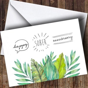 Sober Anniversary kaarten + enveloppen (5 stuks)
