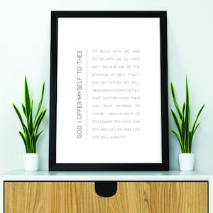 Derde stap Gebed Minimalistisch- Recovery Wall Art - Digitale Download