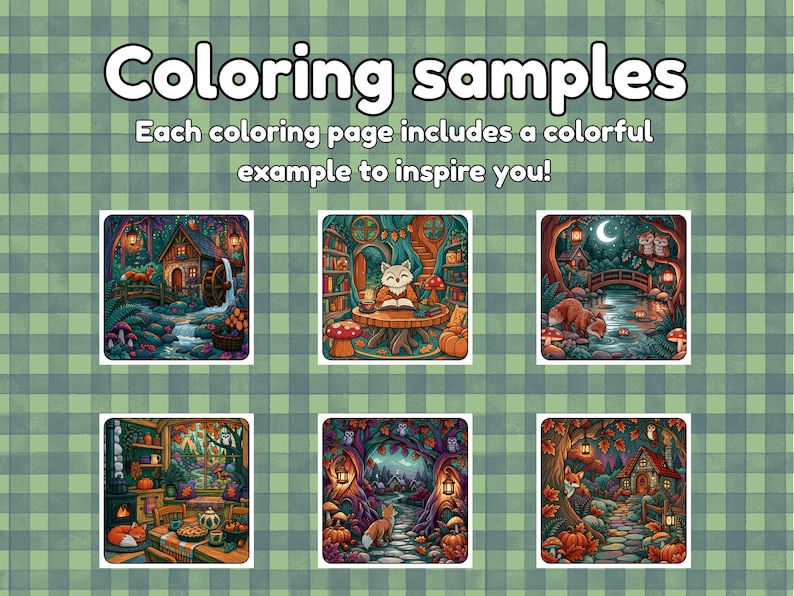 Enchanted Forest Coloring Book, 30 Cozy Woodland Pages (digital ...