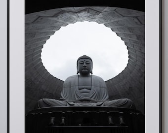 Buddha Halo Fine Art Print, Black and White, Hill of the Buddha Sapporo Japan, Tadao Ando, Zen Wall Art, 308gsm Giclée