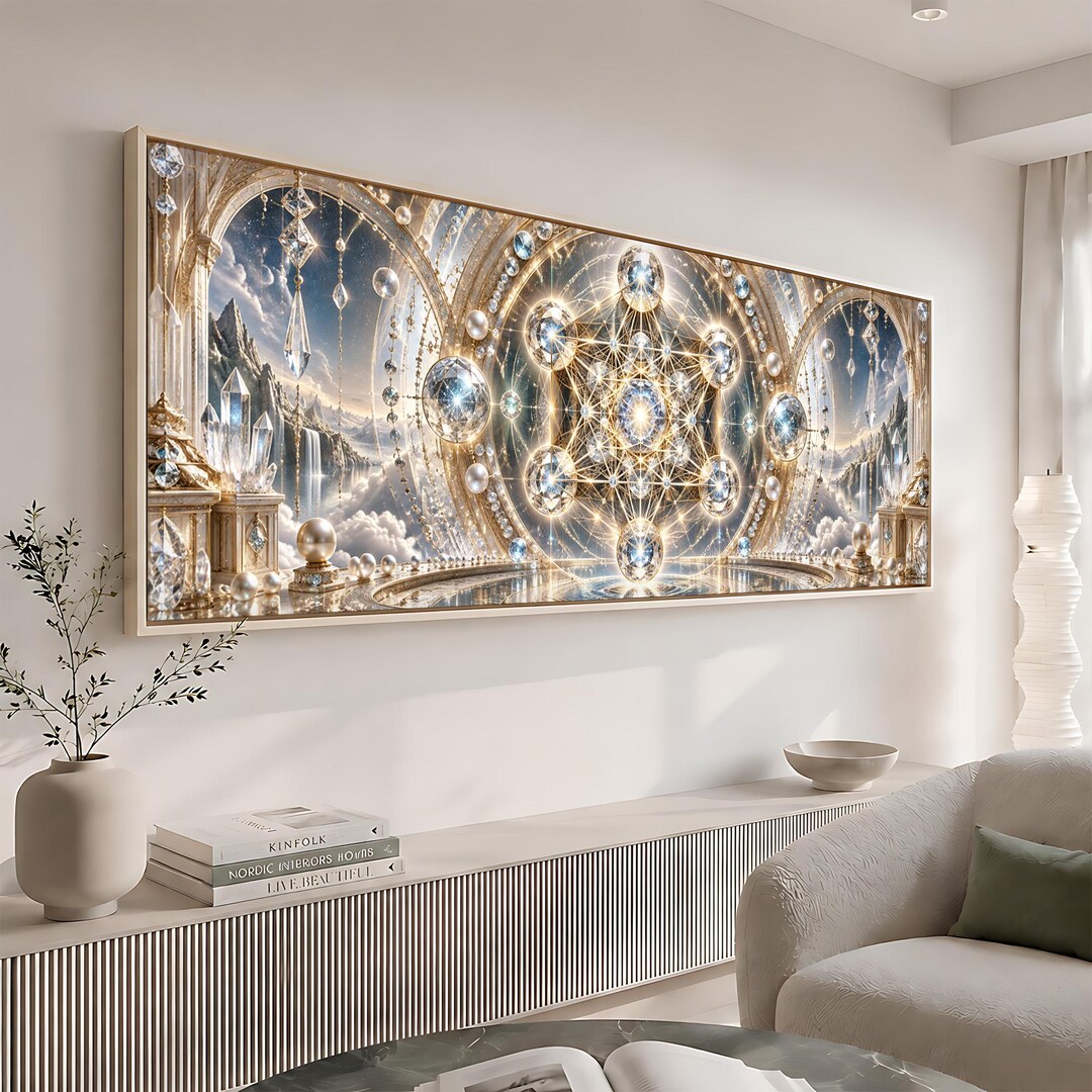 Metatron Cube Canvas Print, Mystical Geometric Wall Art - Etsy